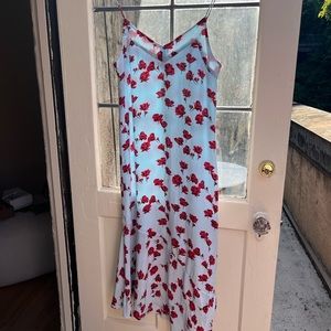 Equipment Jada tossed poppies silk floral dress